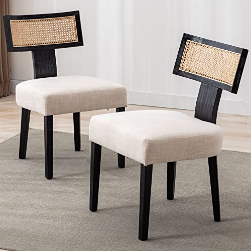Linen Beige-rattan Black Back
