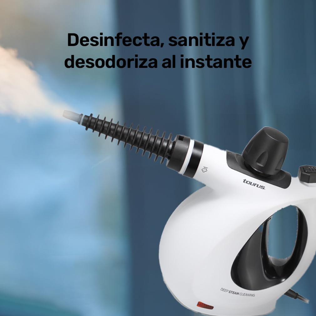 CLEAN JELLYFISH Handheld Steam Cleaner - 1150W High Pressure Steamer with 9 Accessories & 3 Bars for Sanitizing, Disinfecting, Deodorizing - Perfect for Clothes, Upholstery, Floors, and Home Deep Cleaning