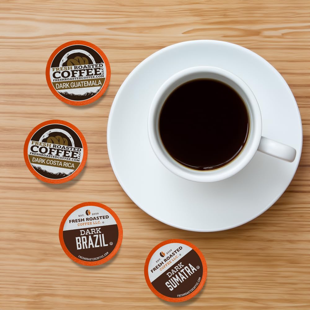 Fresh Roasted Dark Roast Coffee Variety Pack - 96 K-Cup Compatible Pods for Keurig Brewers | Perfect for Office, Home & Morning Coffee Routine