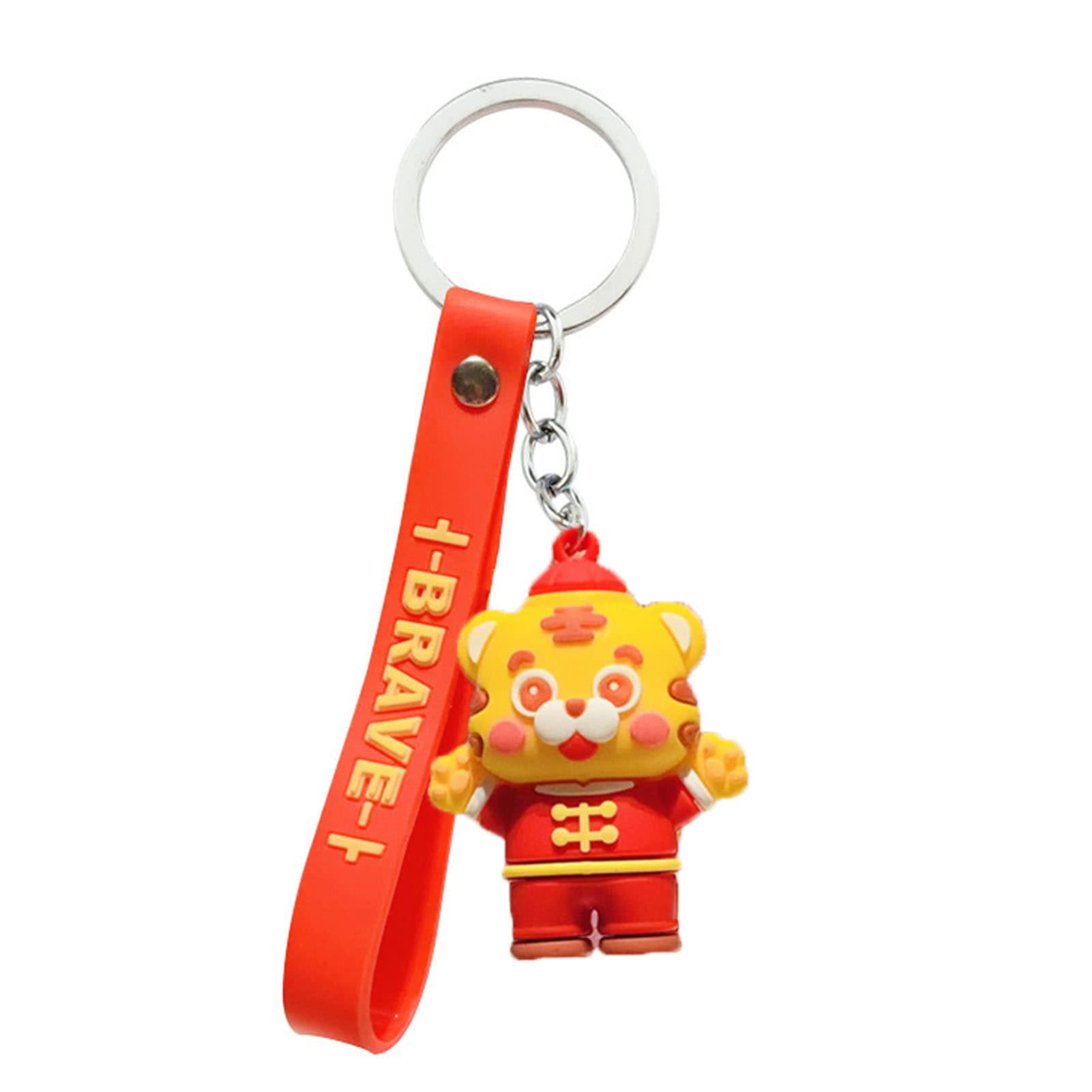 Tiger Keychain - Chinese Style Metal Epoxy Cartoon Tiger Key Ring for Men & Women - Durable Key Holder for Bags, Purses, Backpacks - Perfect Gift for Animal Lovers & Travel Accessories