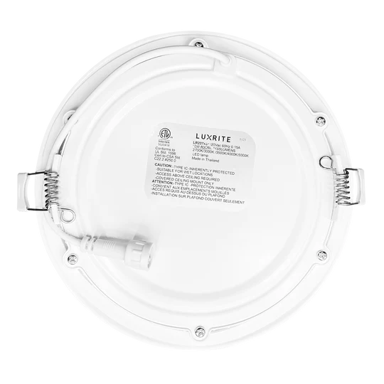 Luxrite LR23761 6 LED Ultra-Thin Recessed Downlight - 5 Color Temperatures (2700K-5000K) - Dimmable Canless Wafer Light for Kitchen, Living Room & Bedroom Ceiling Lighting