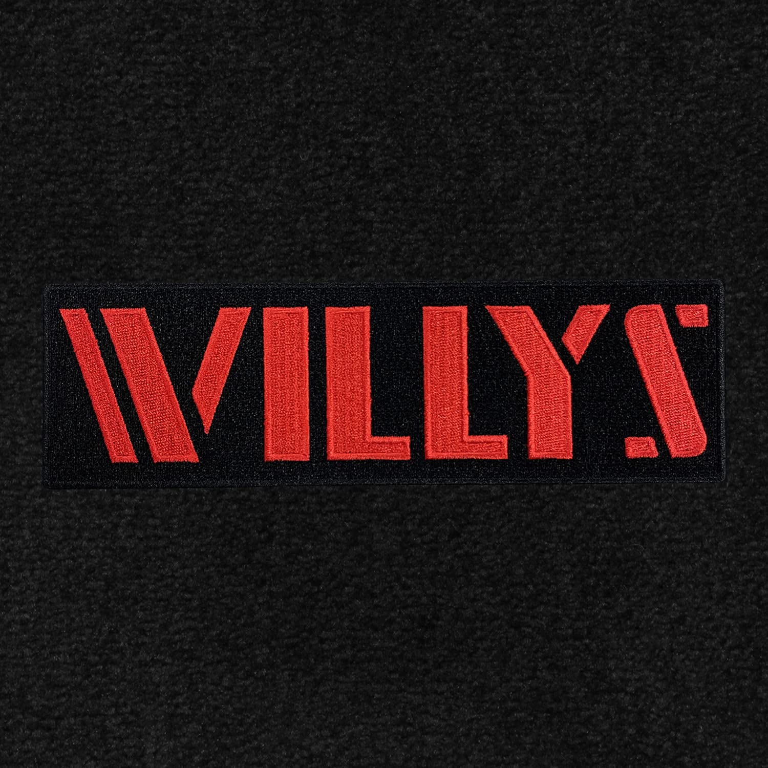 Premium Custom-Fit Carpeted Floor Mats for Jeep Wrangler JL 2018 & Newer - 2-Piece Front Set in Black with Red Willy Logo | All-Weather Protection & Luxury Interior Upgrade for Off-Road Adventures & Daily Commuting