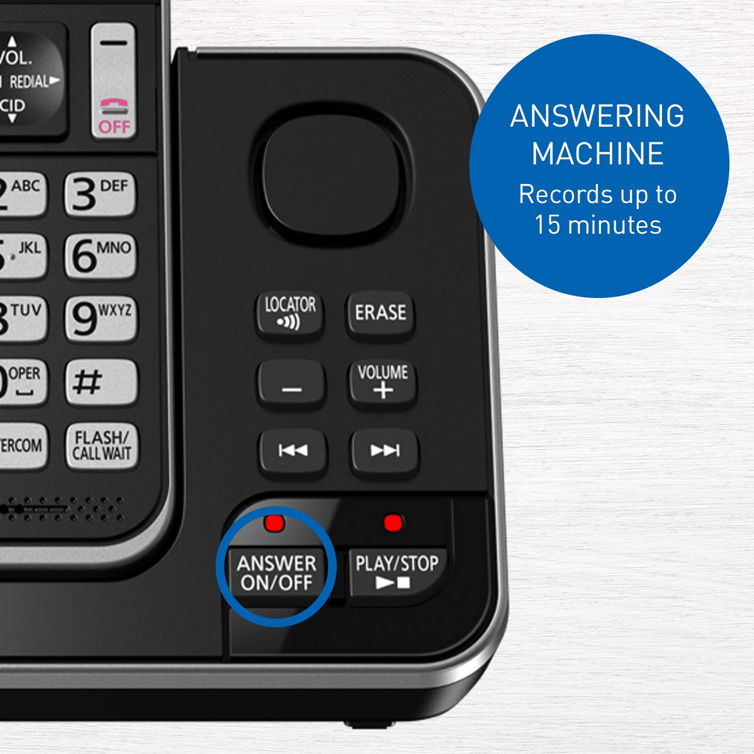 Panasonic KX-TGD390CB DECT 6.0 Expandable Cordless Phone with Answering Machine, Call Block & 1 Handset - Black | Home & Office Communication Solution