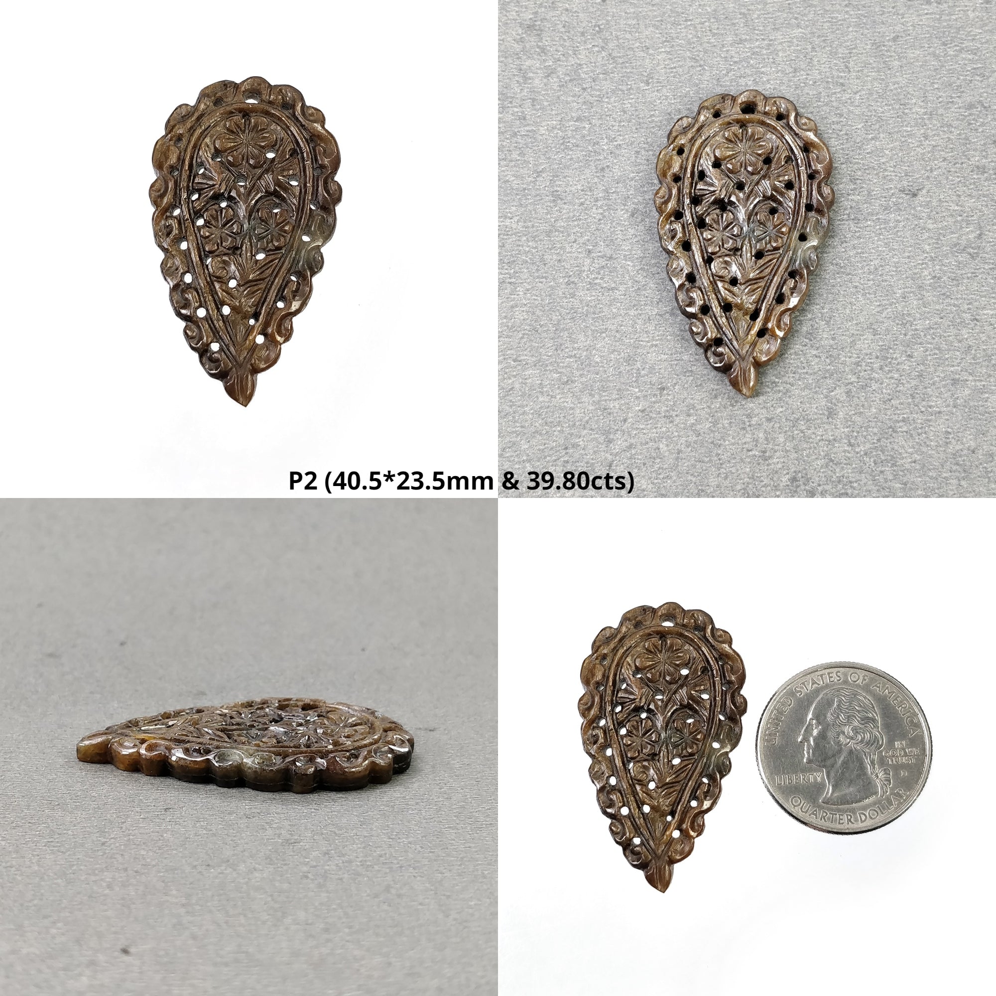 Natural Untreated Golden Brown Chocolate Sapphire Gemstone - Hand Carved Pear Shape Carving for Jewelry Making, Engagement Rings & Unique Gift Ideas