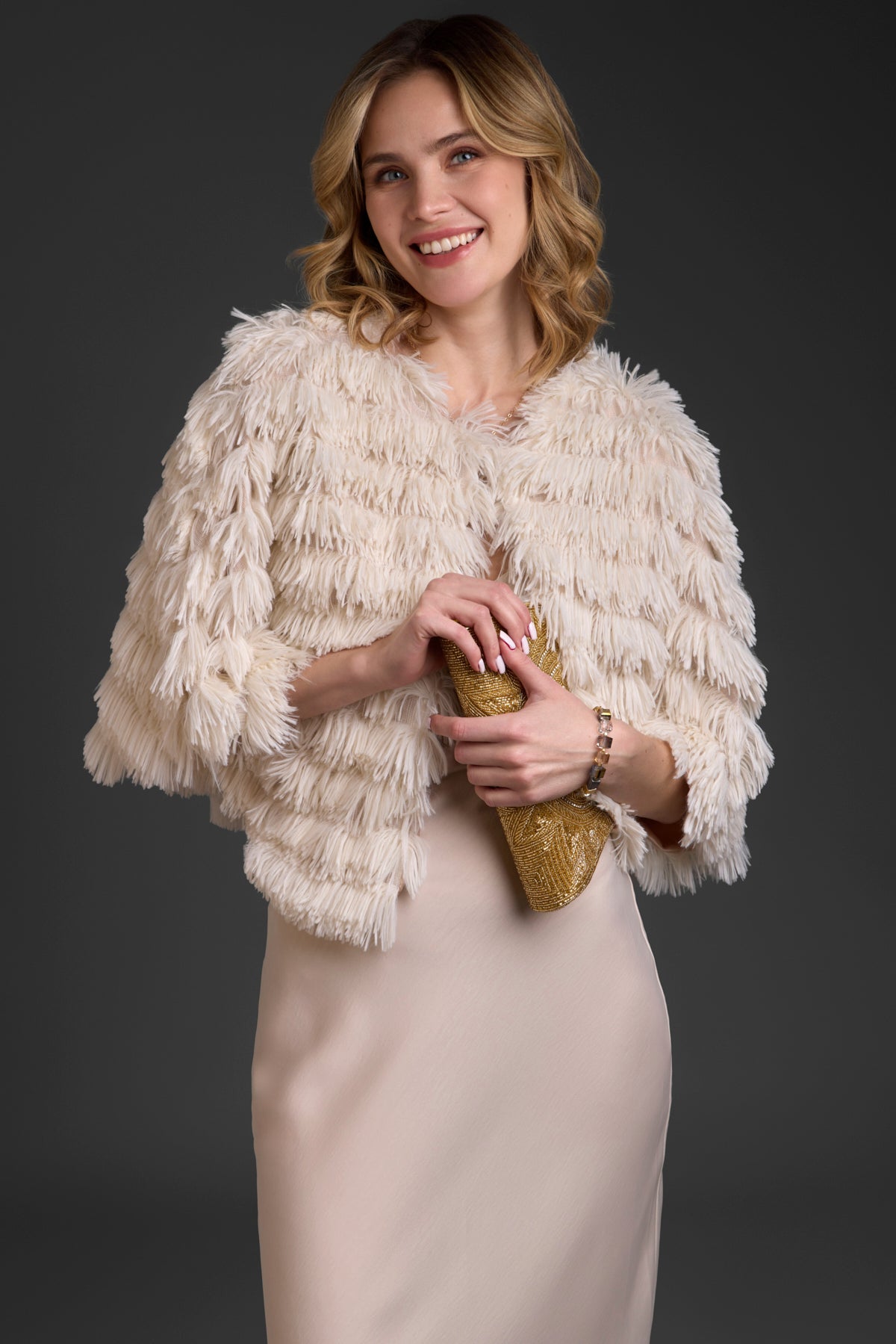Elegant Faux Fur Capelet with Tassel Trim - Women's Winter Shawl Wrap for Evening Parties & Special Occasions