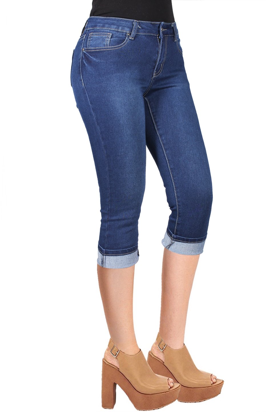 2LUV Women's Stretchy 5 Pocket Distressed Skinny Jeans Shorts - Comfortable High Waisted Denim Shorts for Summer, Casual Outfits, and Streetwear Fashion