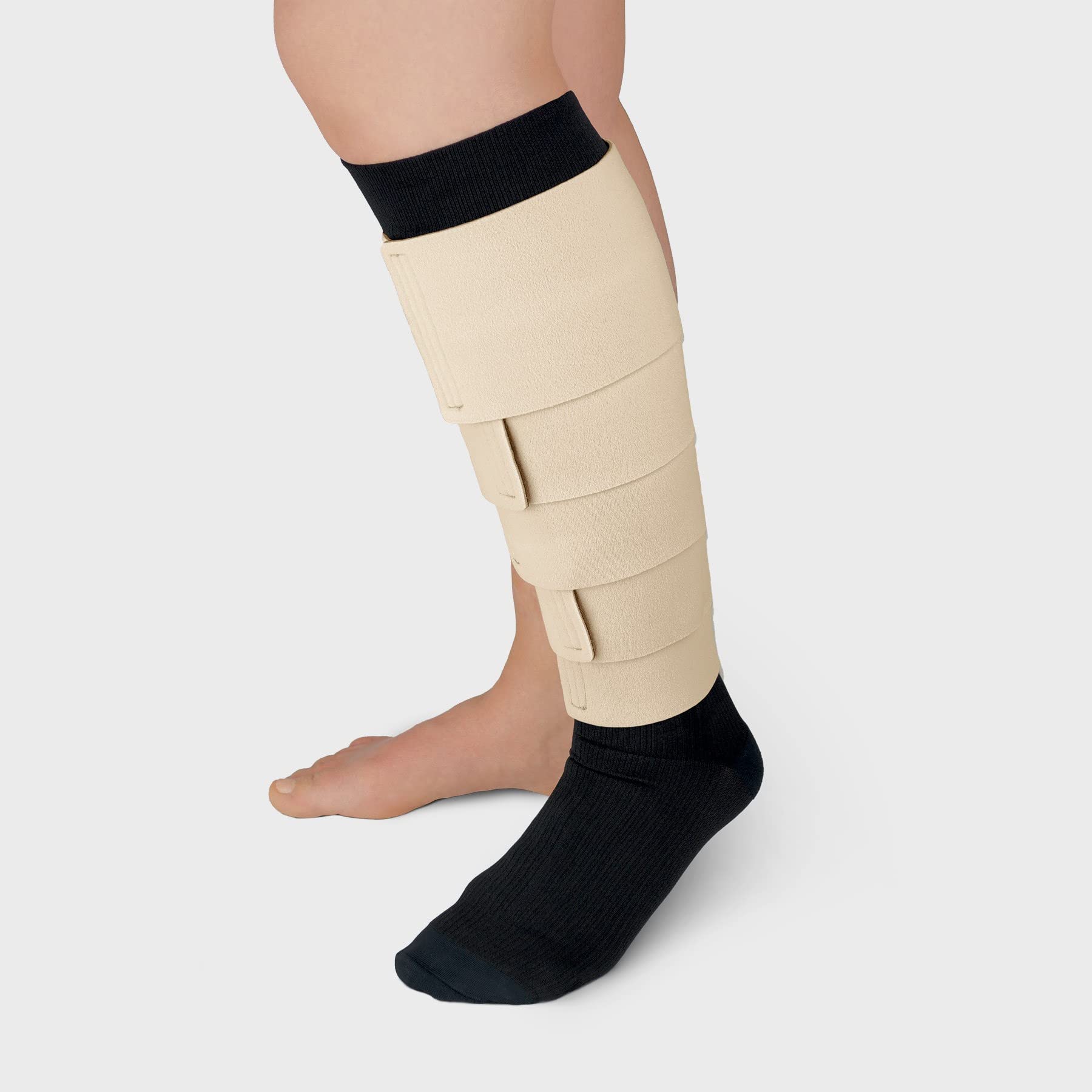ReadyWrap Fusion Leg Wrap Compression Kit with Liner - Beige (Long Length, Small) - Ideal for Post-Surgery Recovery, Sports Injuries & Varicose Vein Relief