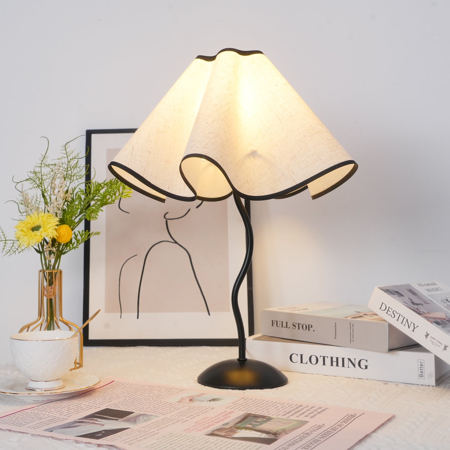 Modern Cora Table Lamp - Adjustable LED Desk Light with USB Port, Warm White & Cool White Light Modes - Perfect for Bedroom, Office, or Study Room Reading & Working