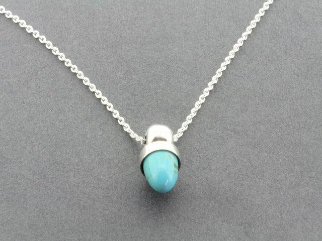 Turquoise Acorn Pendant Necklace for Women - Elegant Bohemian Jewelry Gift for Nature Lovers | Perfect for Casual Wear, Date Nights & Special Occasions