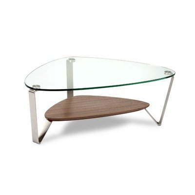 BDi Dino Small Soft Triangular Coffee Table in Espresso - Modern Side Table for Living Room, Bedroom, or Office Decor