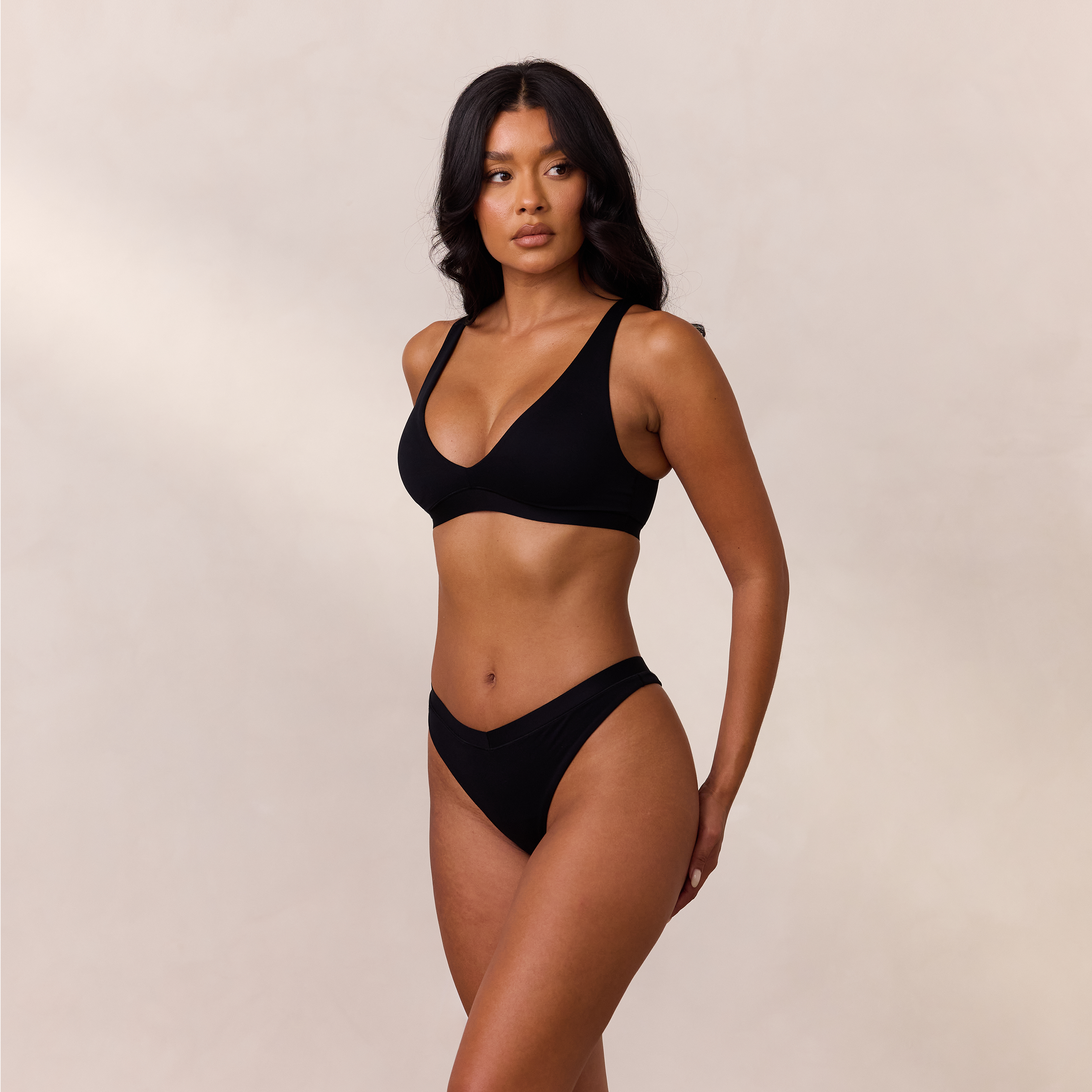 Everyday Comfort Triangle Bra - Wireless Soft Cup Bralette for Women - Black | Perfect for Yoga, Lounge & Sleep