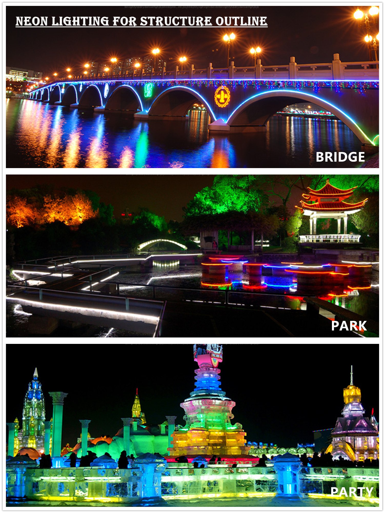 Flexible LED Neon Strip Lights 131.2ft/40m - Dimmable 120 LEDs/M Waterproof 2835 SMD Rope Light with Remote Controller - Warm White AC 110-120V for Home, Bar, Wedding & Party Decoration