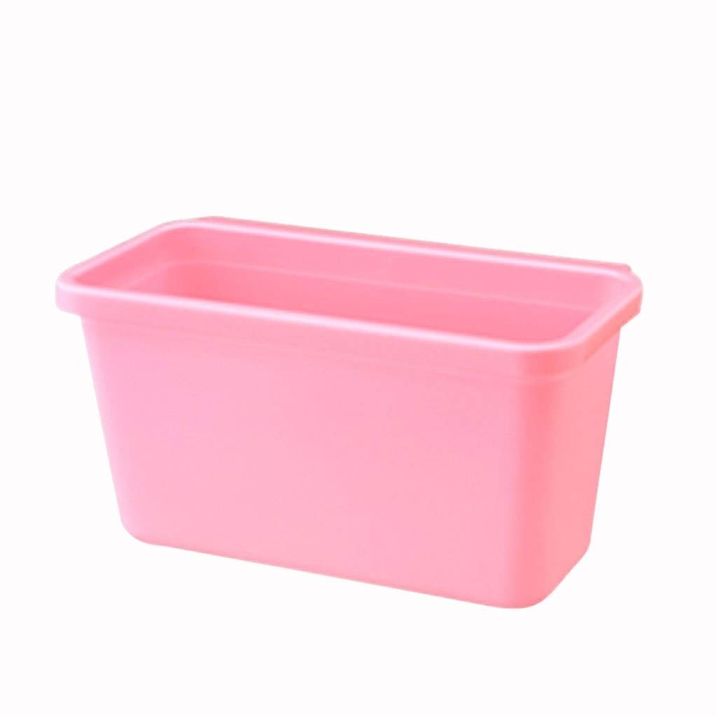 Pink Hanging Trash Can for Kitchen Cabinet Door - Space Saving Under Sink Garbage Bin, Creative Desktop Wastebasket for Home Office & Bathroom - Ideal for Recycling & Household Waste Storage