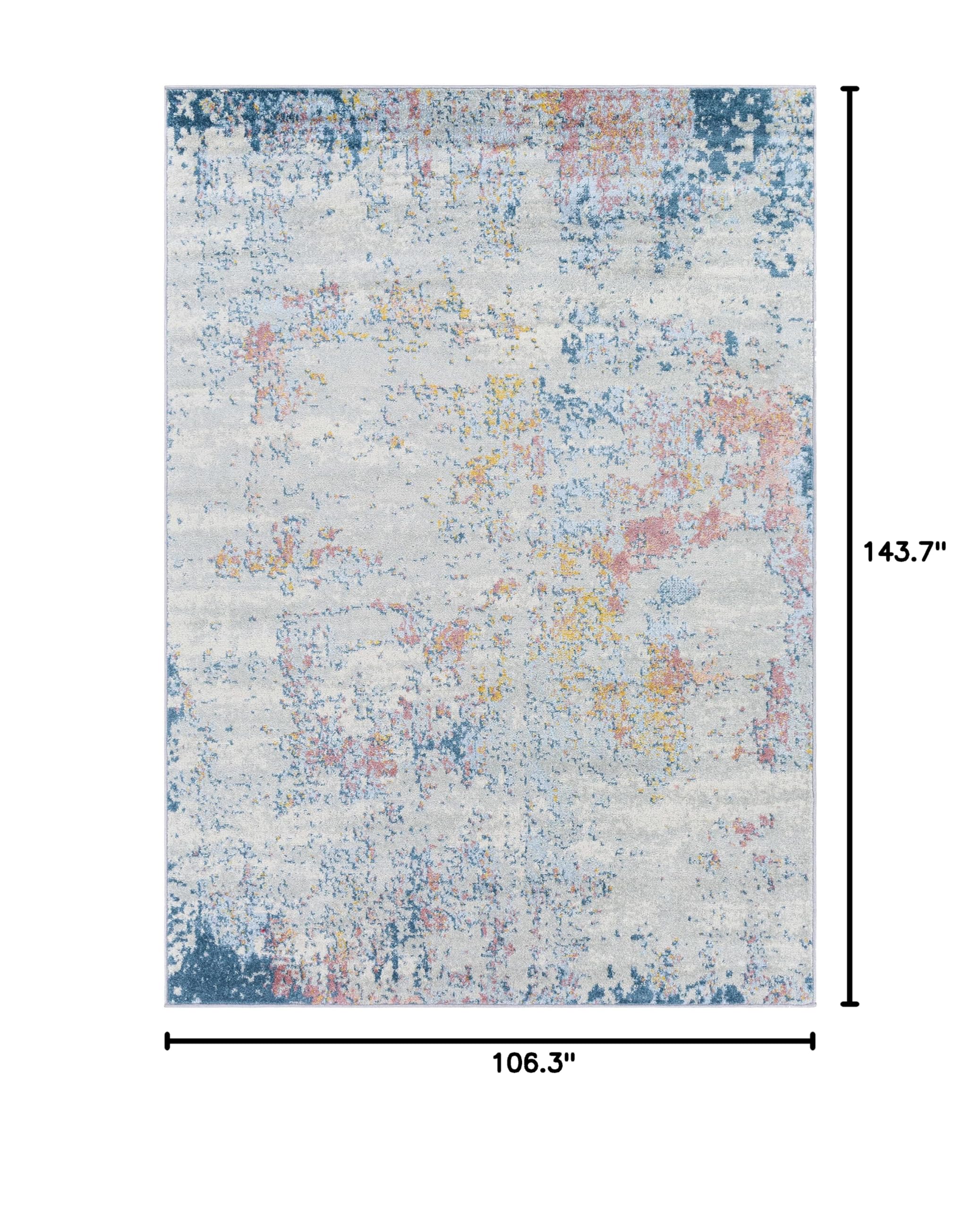 Modern Hauteloom Tambalisa Area Rug for Living Room & Bedroom - Soft Beige, Orange, Gray - 9' x 12' - Perfect for Home Decor, Cozy Spaces & Interior Design