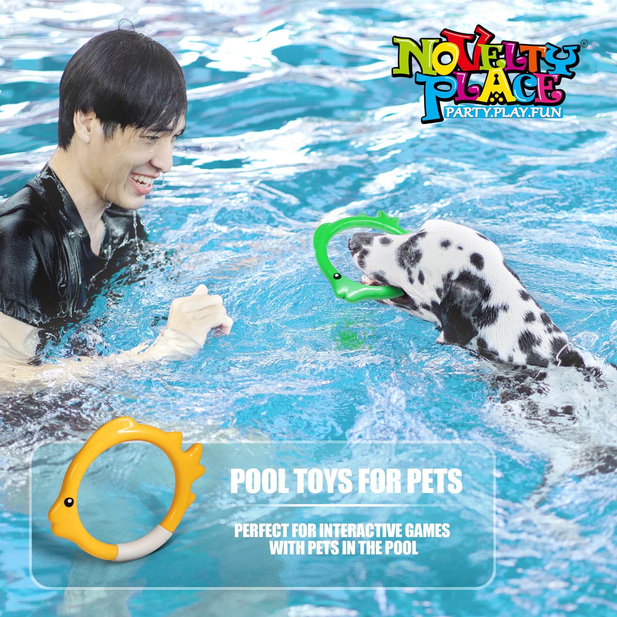 4Pcs Fish Shape Diving Ring Set - Throw, Dive & Retrieve Pool Toys for Kids & Adults - Underwater Swimming Training Accessories - Perfect for Family Fun, Beach Parties & Pool Games