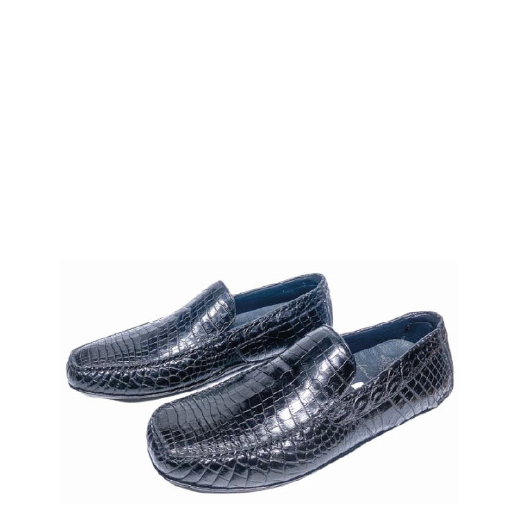 Premium Men's Black Casual Crocodile Leather Driver Moccasins - Comfortable & Stylish Loafers for Driving, Office & Everyday Wear