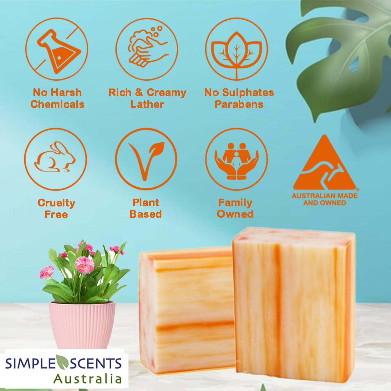 Orange Zest Soap Bars (12 Pack) - 3.5oz Moisturizing Shea Butter Soap for Bath & Body Care