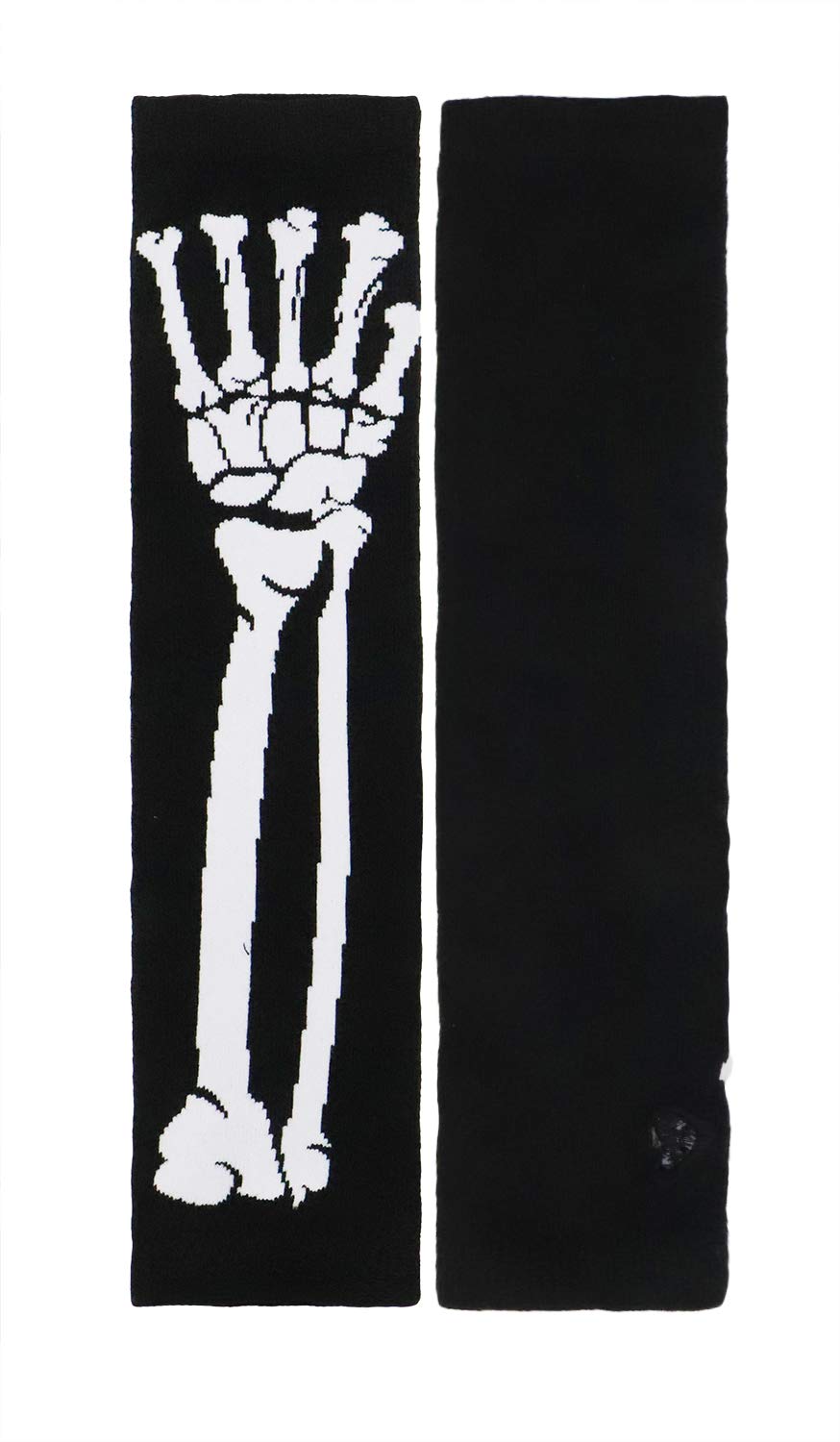 Bienvenu Unisex Stretchy Fingerless Gloves - Warm Skeleton Design for Winter Cycling, Running & Outdoor Activities