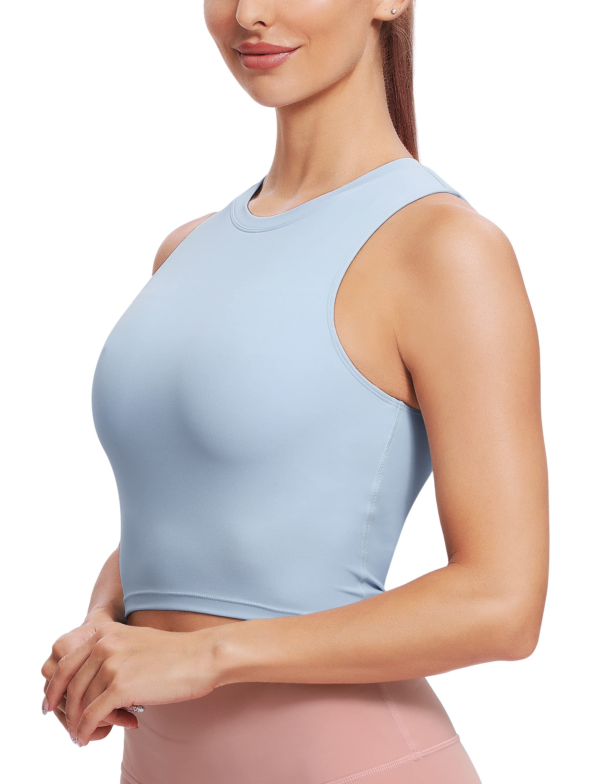 Natural Feelings Women's Nudi Sports Bras - Removable Padded Yoga Tank Tops, Sleeveless Fitness Workout Crop Tops for Running, Yoga & Gym - Breathable & Comfortable Activewear