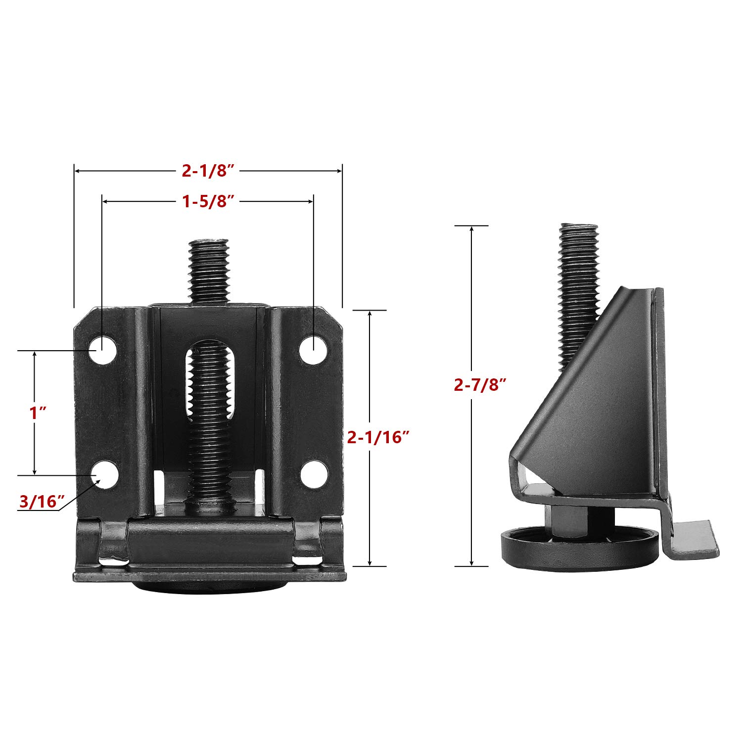 Heavy Duty Adjustable Furniture Leveling Feet with Lock Nuts - 4 Pack Black - Perfect for Tables, Cabinets, Workbenches, Shelving Units & Home Office Furniture - Stabilize Uneven Floors for Professional Workspaces