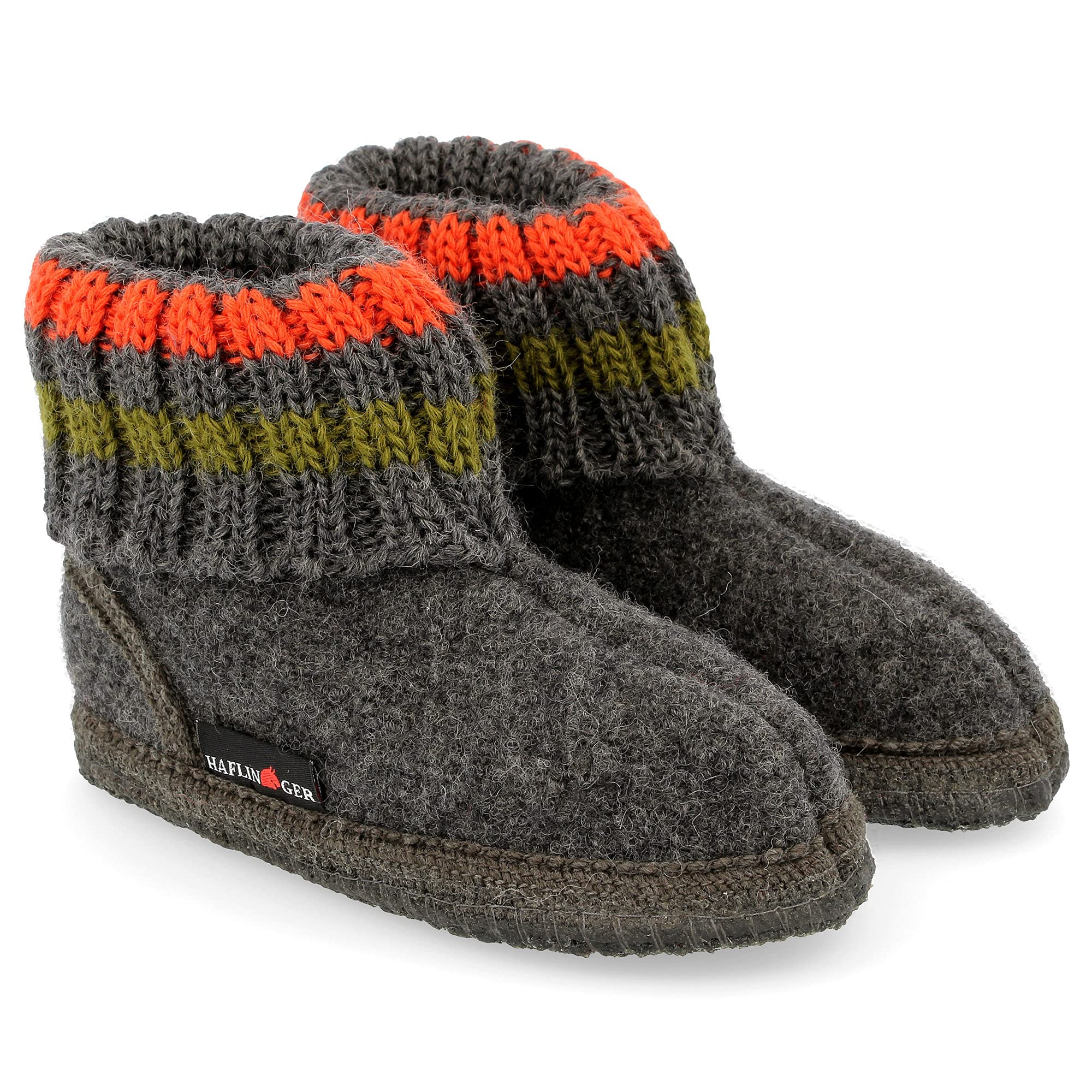 HAFLINGER 631051 Paul Wool Felt Slippers for Men & Women - Anthracite Grey, Size 49 - Cozy Indoor House Shoes for Home, Spa & Relaxation