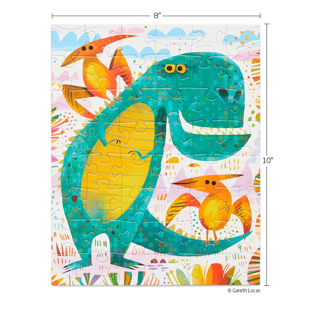 T-Rex and Friends Dinosaur Puzzle for Kids - 48 Piece Educational Puzzle Snacks | Fun Learning Activity for Preschoolers & Toddlers