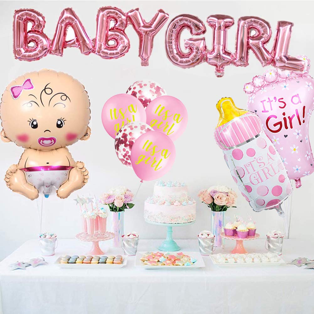 Baby Shower Decorations Set - Girl Shower Banners, Balloons, Party Supplies for Newborn Celebration - Perfect for Baby Shower, Gender Reveal & Birthday Party Decor