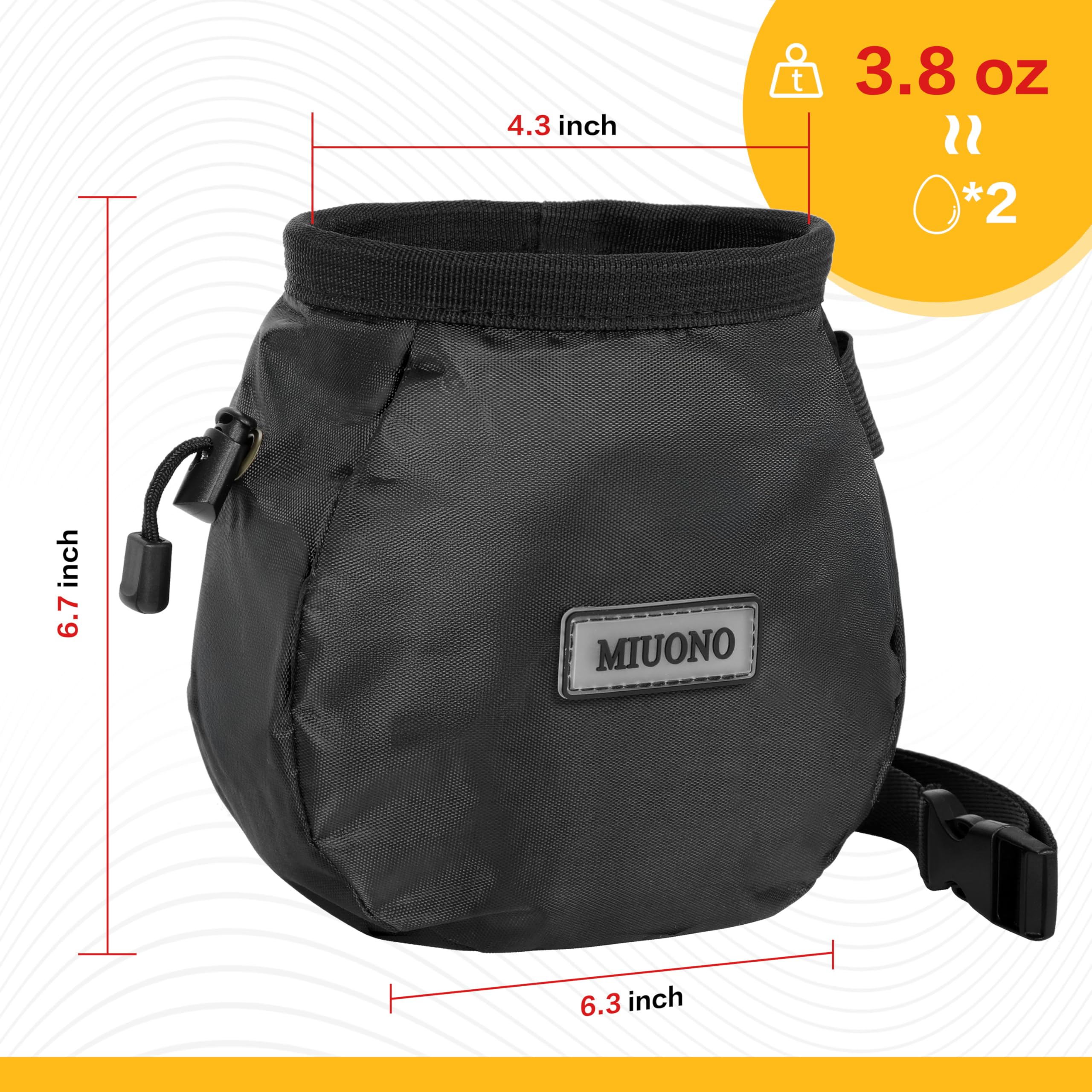 Chalk Bag with 2 Chalk Balls - Adjustable Belt, Carabiner Clip & Zippered Pocket for Rock Climbing, Bouldering, Gymnastics, Weightlifting & CrossFit Training - Perfect for Gym, Outdoor Sports & Fitness Enthusiasts