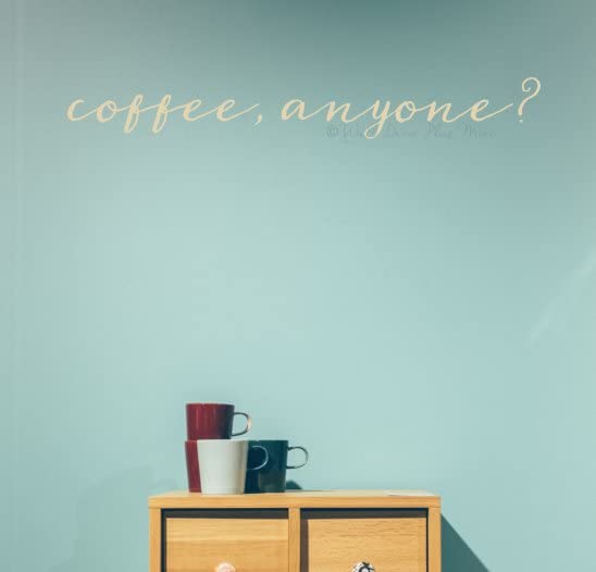 Inspirational Coffee Quote Wall Decals - Motivational Kitchen & Dining Room Decor - Die-Cut Vinyl Wall Art with Matte Finish - 36”x5