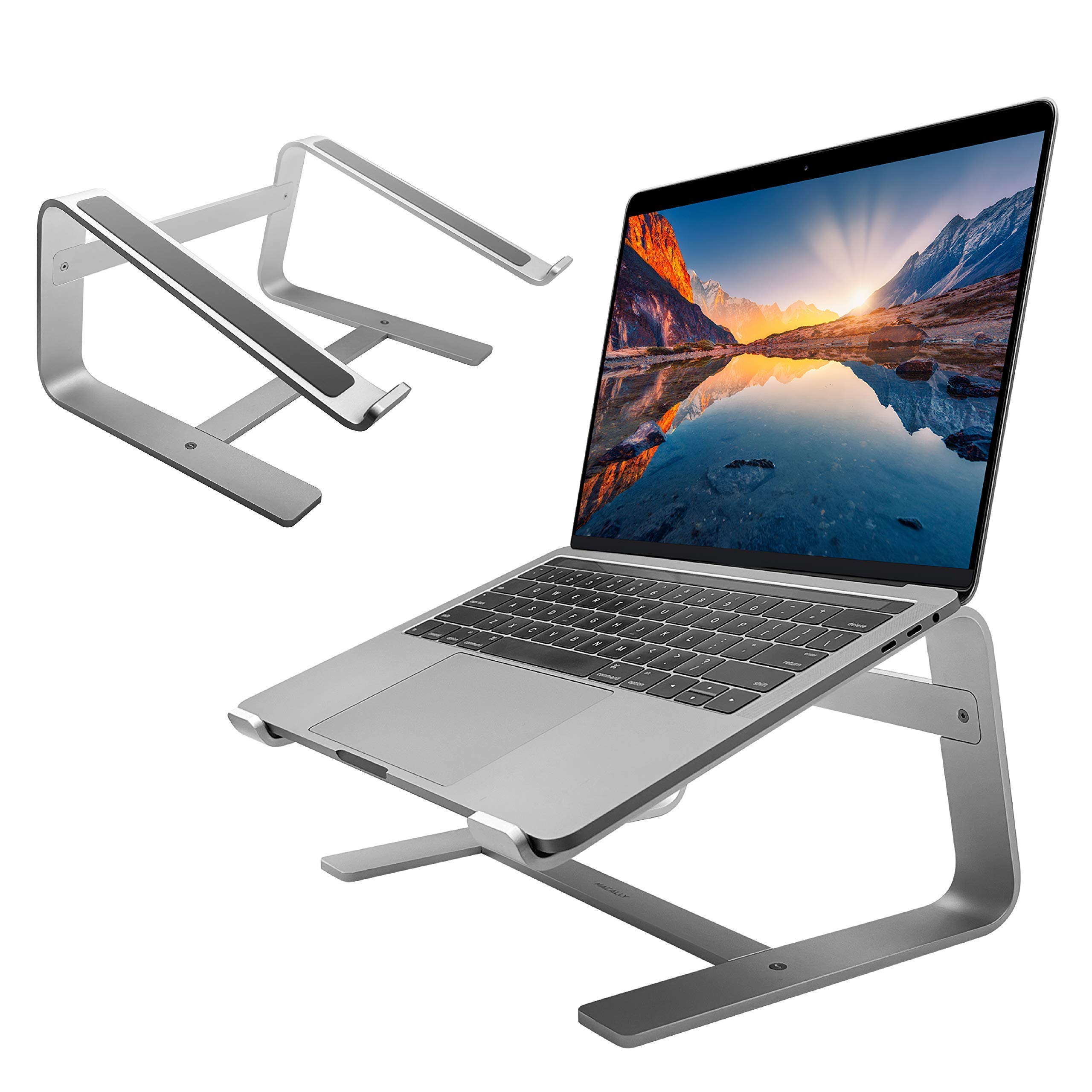 Macally Wireless Bluetooth Keyboard with Laptop Stand - Ergonomic Combo for MacBook, iPad, Windows | Portable Office & Home Workspace Setup for Typing Comfort