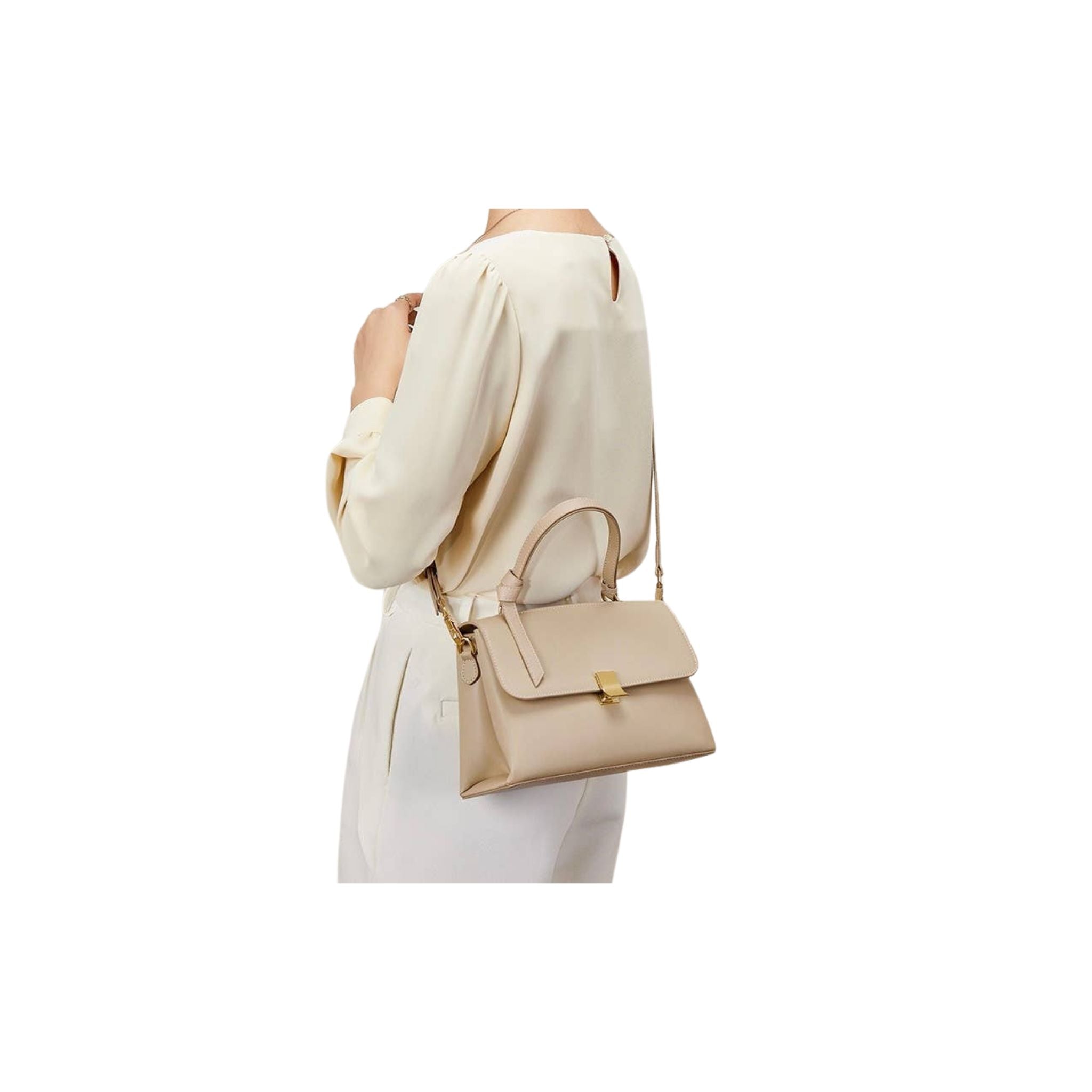 Elegant Top Handle Leather Timeless Bag with Adjustable Crossbody Strap - Perfect for Work, Travel & Everyday Use