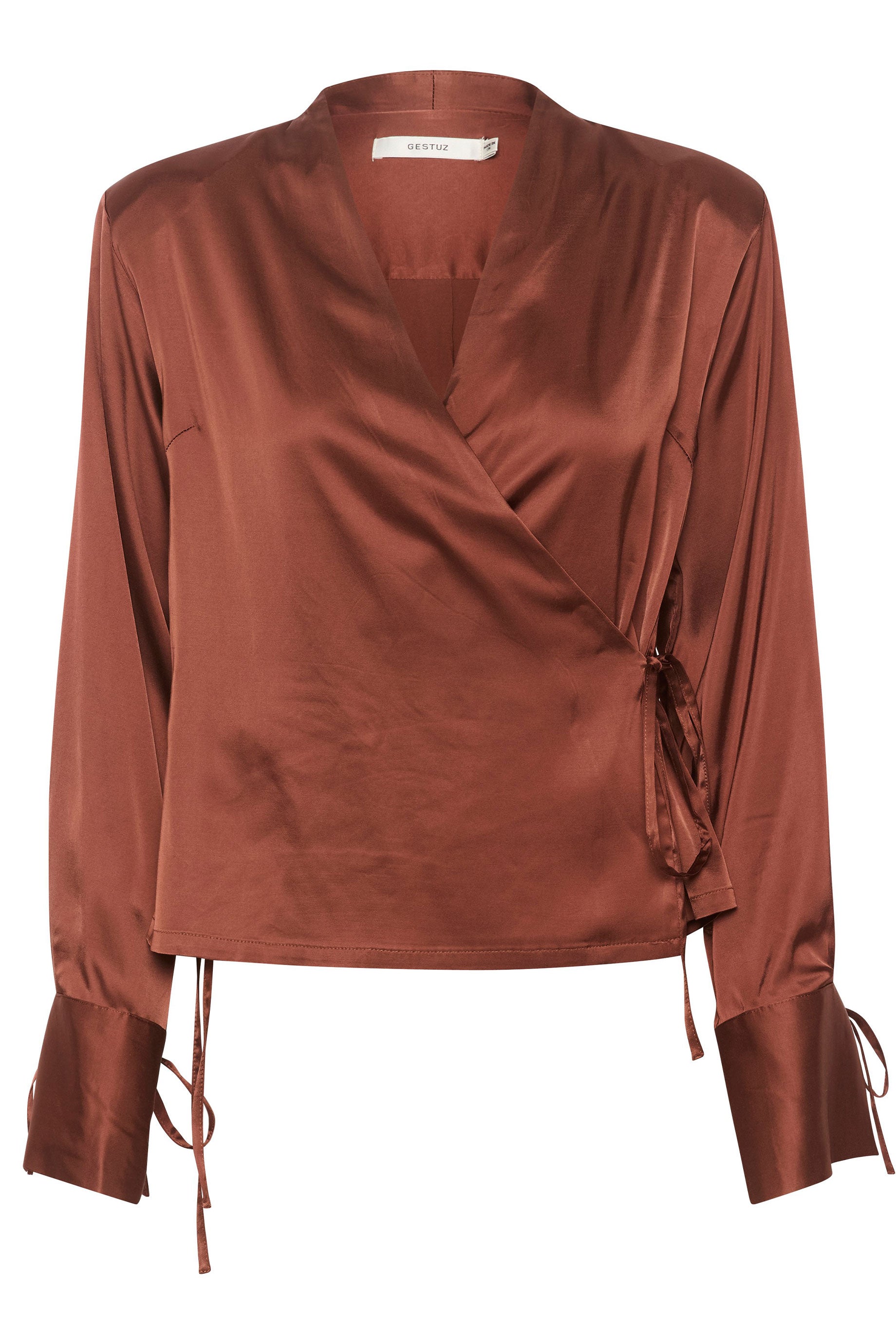 Gestuz Walery Blouse in Chocolate Brown - Elegant Women's Casual Shirt for Office, Date Night & Everyday Wear