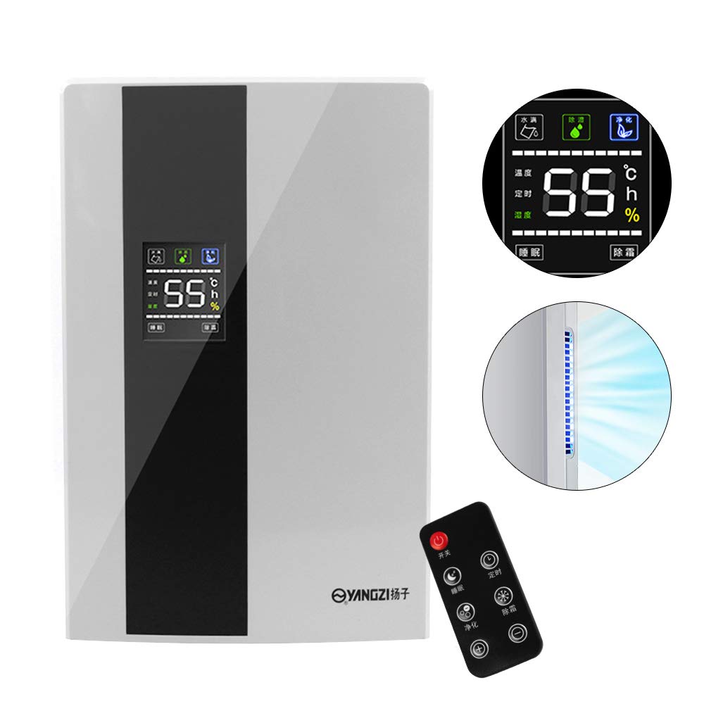 Smart Remote Control Dehumidifier - 90W 2200ml Capacity with LCD Display - Ideal for Living Room, Bedroom, Bathroom, Study & Kitchen - Perfect for Home, Office and Basement Moisture Control