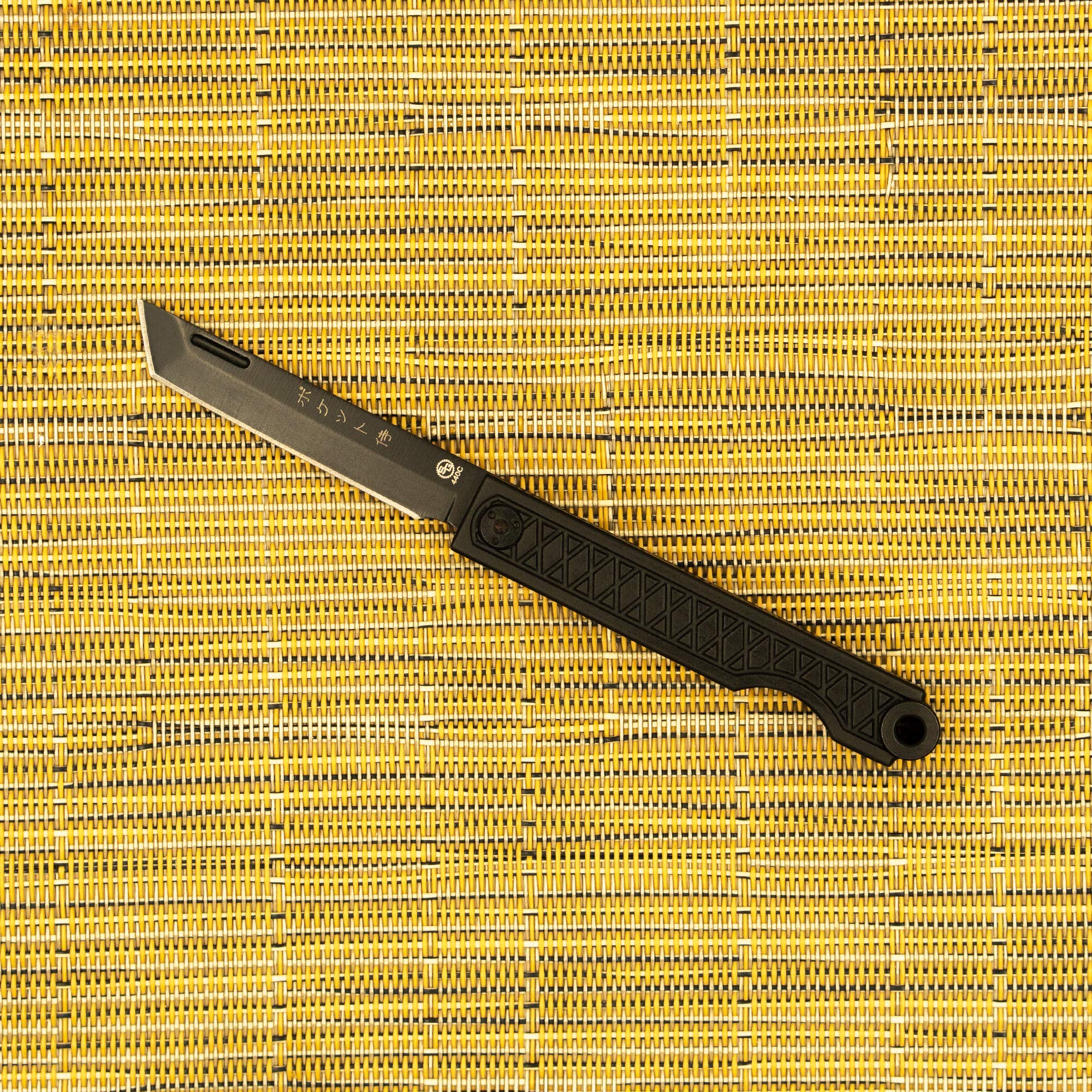 StatGear Pocket Samurai Folding Tanto Micro Knife - Slipjoint Edition | Small EDC Mini Knife | Black | Perfect for Everyday Carry, Camping, Hiking & Outdoor Adventures