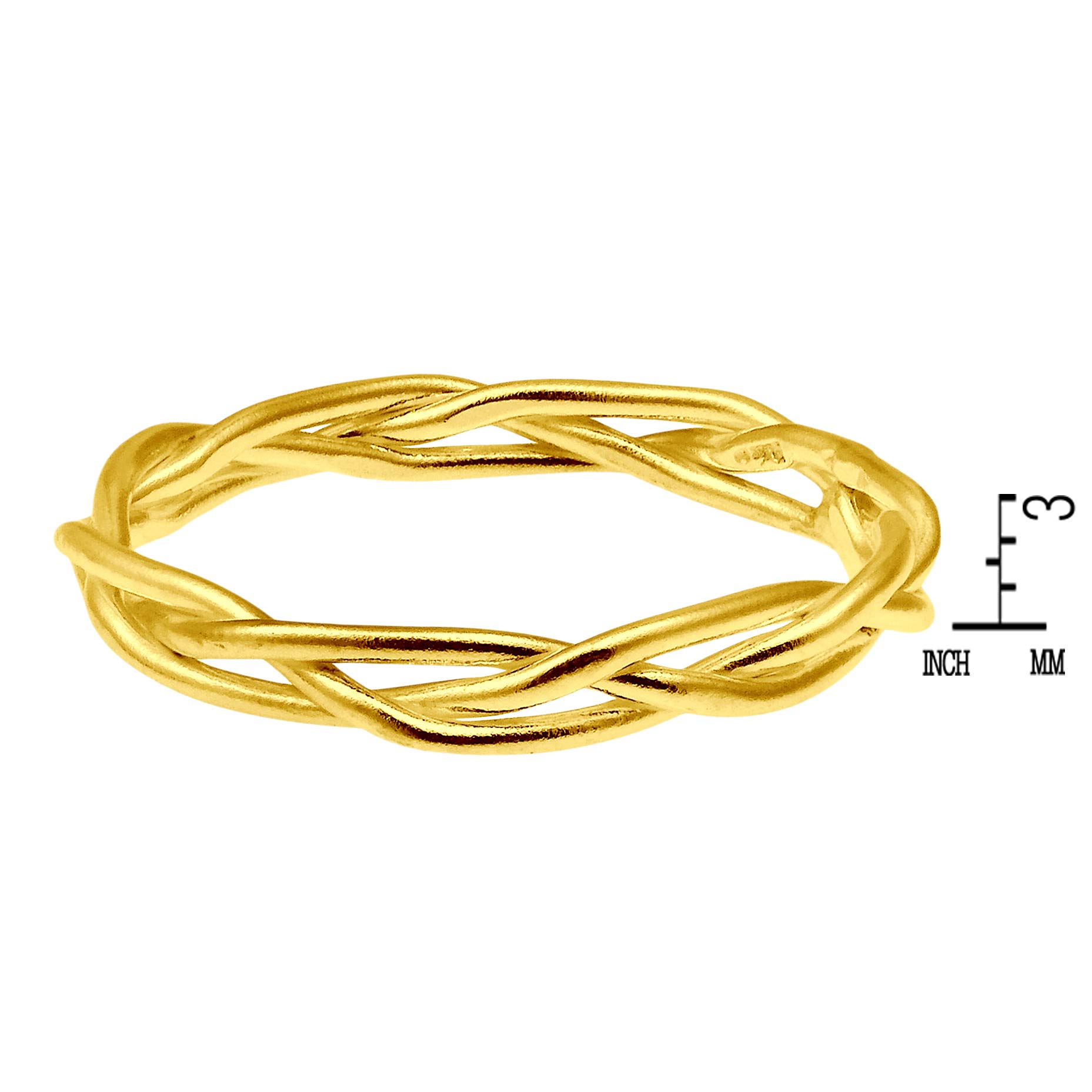 AeraVida Crown of Thorns Weave Wire Braid .925 Sterling Silver or Gold Plated Band Ring for Women | Elegant Religious Jewelry Gift for Christmas, Baptism & Weddings | Hypoallergenic & Tarnish Resistant