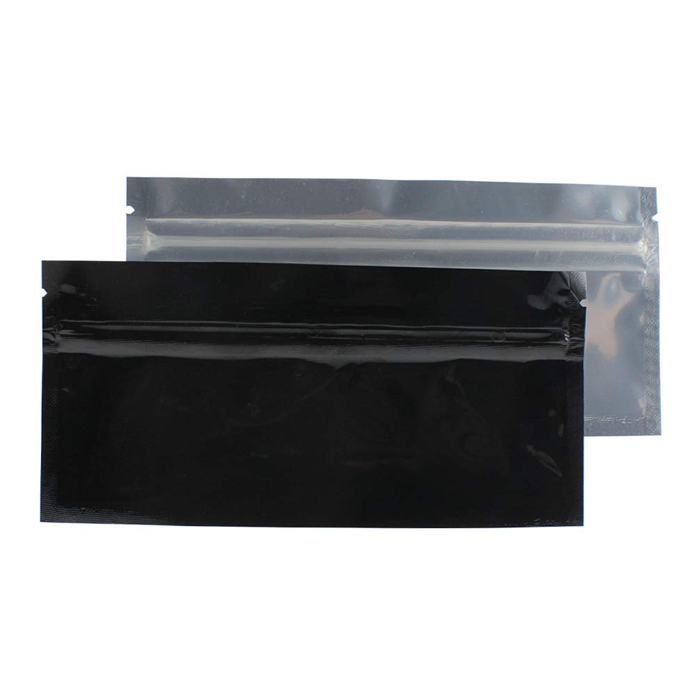 Premium Black Mylar Resealable Pre-Roll Bags with Clear Window - 5.5
