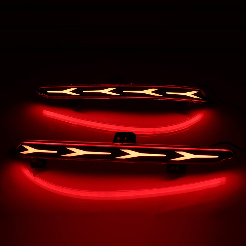 LED Rear Bumper Reflector Tail Lights with Sequential Turn Signal & Brake Lights - Smoke Lens Compatible with Honda Accord 10th Gen 2018-2022 - Upgrade Your Car's Style & Safety for Night Driving & Foggy Conditions