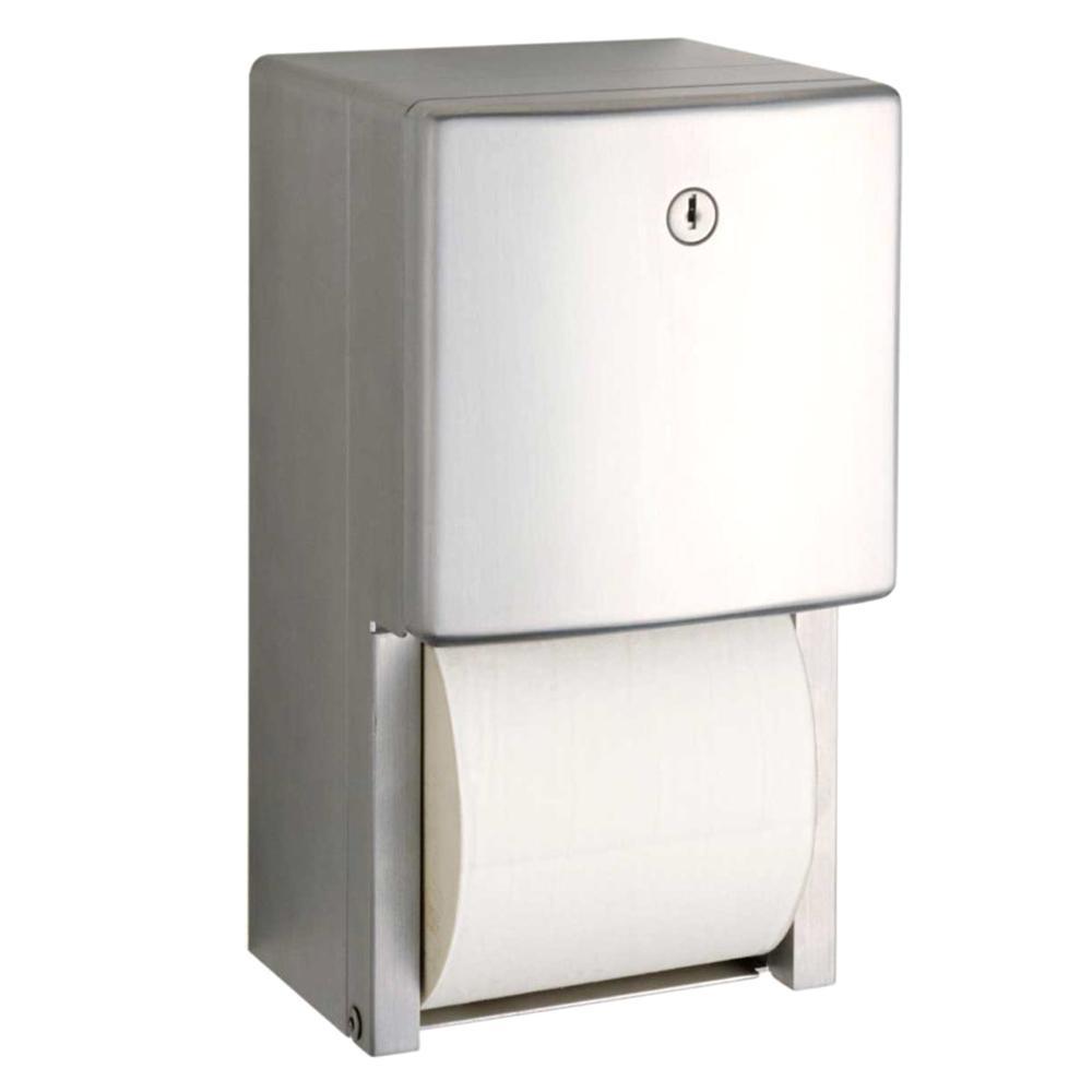 Bobrick B4288 ConturaSeries Multi-Roll Surface Mounted Toilet Paper Dispenser - Satin Finish for Commercial Restrooms & Public Washrooms