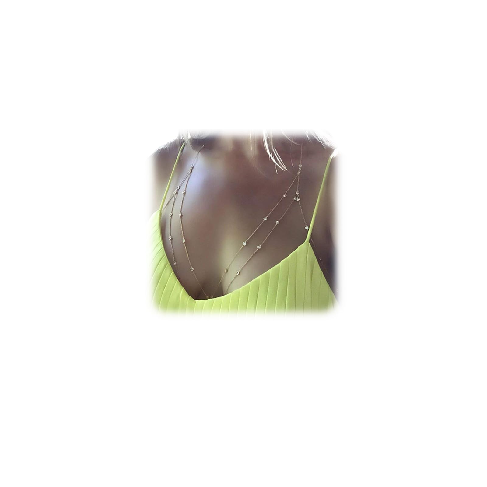 Sexy Rhinestone Body Chain Jewelry for Women - Luxury Shiny Beaded Bikini Bra Chain, Cross Design Summer Beach Accessories | Perfect for Pool Parties, Music Festivals & Vacation Photos
