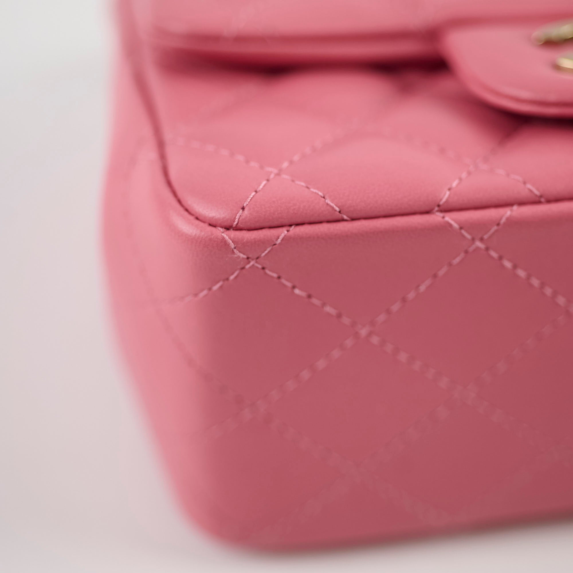 Chanel Mini Square Bag in Soft Lambskin Leather - Elegant Pink Crossbody Purse for Women | Perfect for Date Nights, Parties & Everyday Luxury