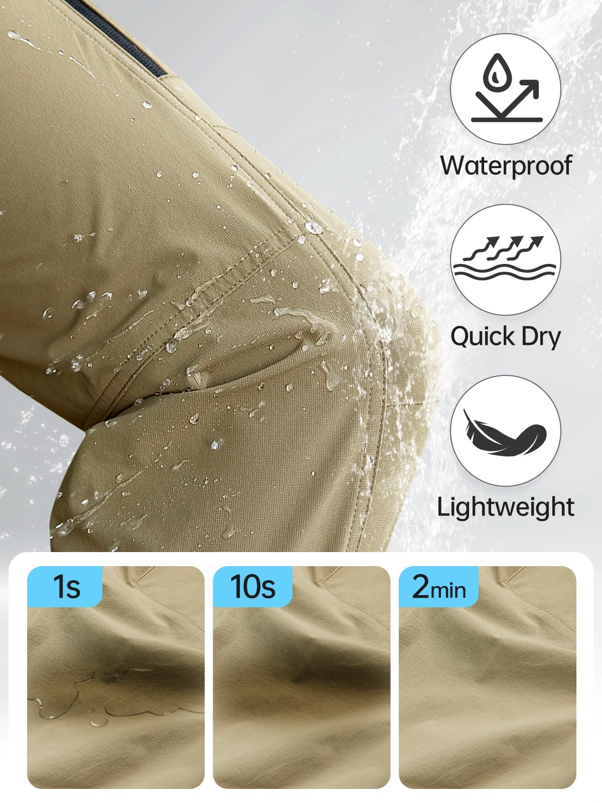 FREE SOLDIER Men's Tactical Hiking Pants - Water Resistant, Quick Dry, Lightweight Cargo Work Pants for Outdoor, Travel & Camping - Perfect for Hiking, Hunting & Adventure Activities