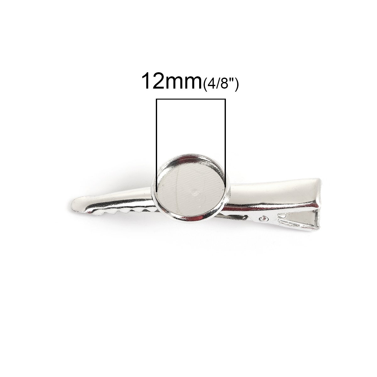 20 Pack Silver Tone Barrette Hair Clips with Cabochon Setting - DIY Hair Accessories & Craft Supplies for Women, Girls | Perfect for Bridal, Party, Cosplay & Everyday Hairstyles
