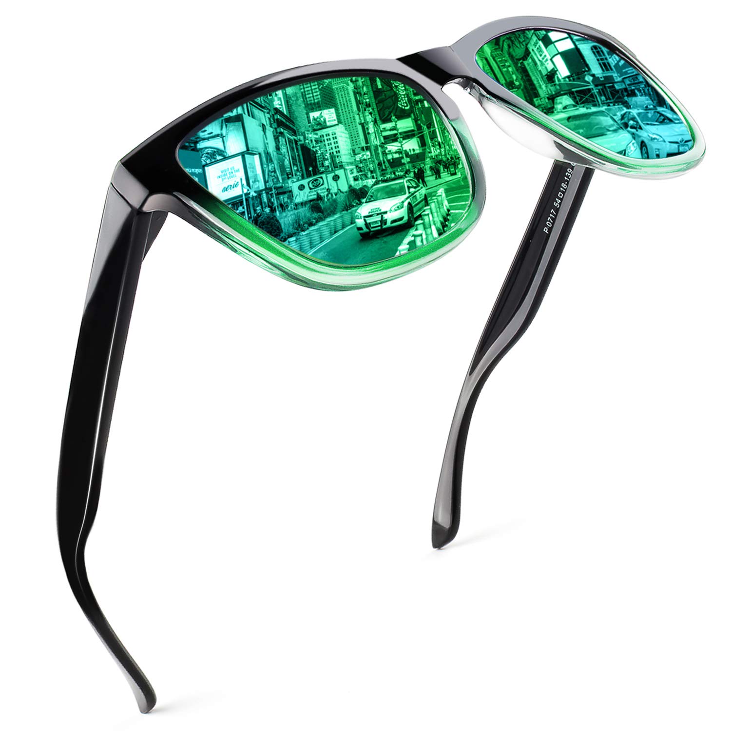 Sunier Polarized Sunglasses for Men & Women - 80's Retro Classic Square Frame UV Protection - Ideal for Driving, Fishing & Outdoor Activities SR003