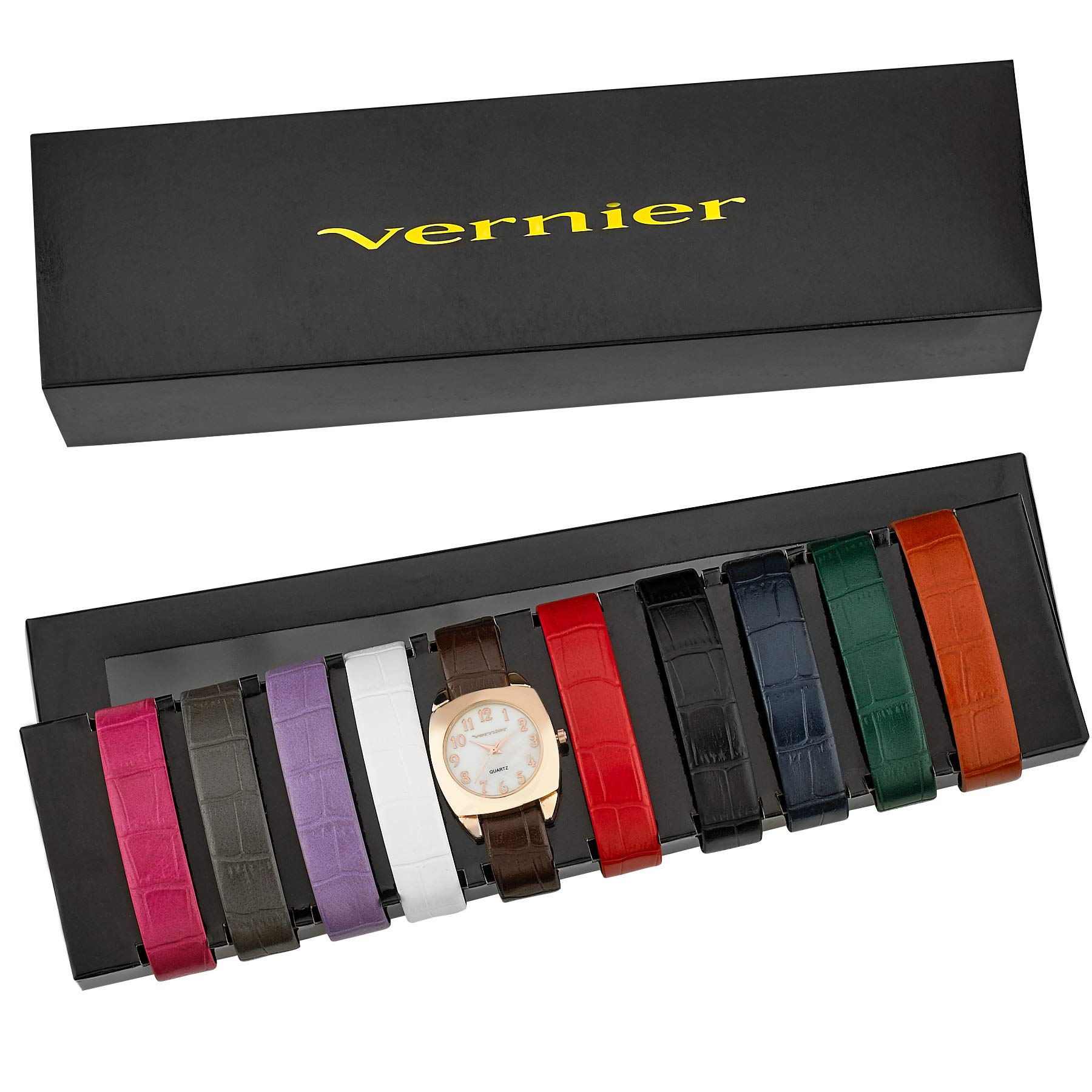 Vernier Women's Round Case Mother of Pearl Dial Watch with 10 Interchangeable Straps (VNR66657) - Perfect for Everyday Wear, Office & Special Occasions