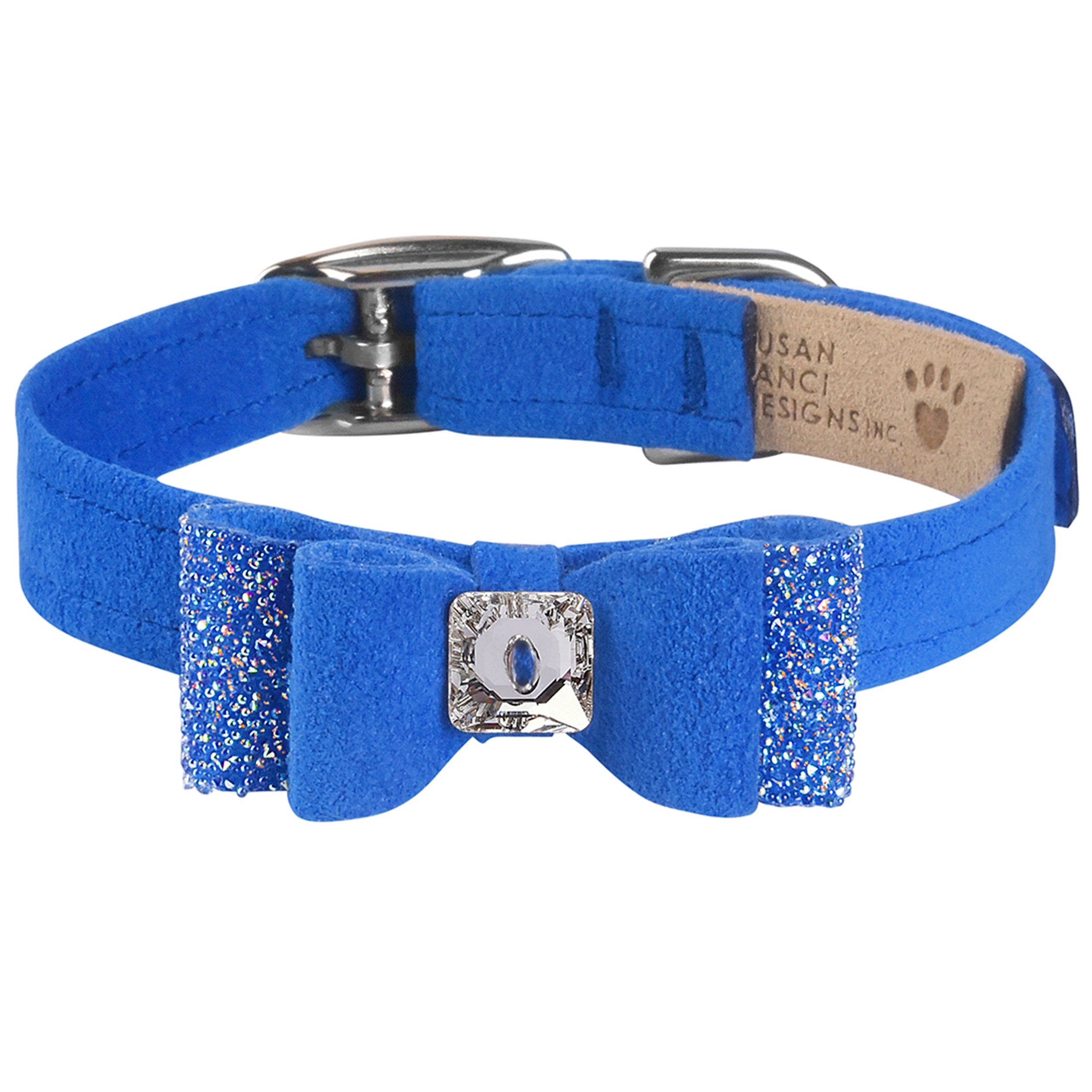 Aurora Borealis Crystal Stellar Big Bow Dog Collar - Elegant & Sparkling Pet Accessory for Small to Medium Dogs - Perfect for Special Occasions, Parties & Daily Walks