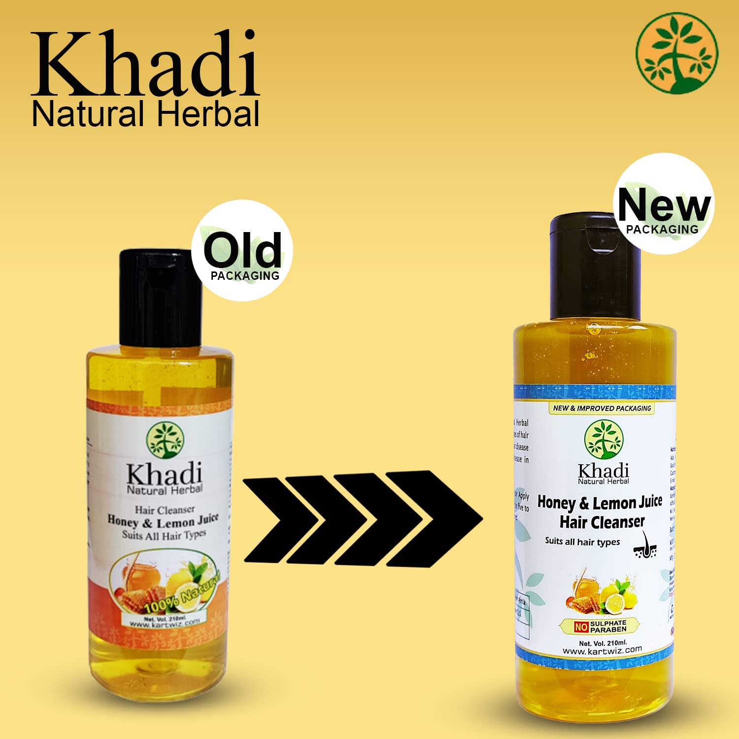 Herbigiri Natural Herbal Honey & Lemon Juice Shampoo for Hair Care - 210ml | Moisturizing & Nourishing Formula for Dry, Damaged Hair | Perfect for Daily Use & Scalp Refreshment