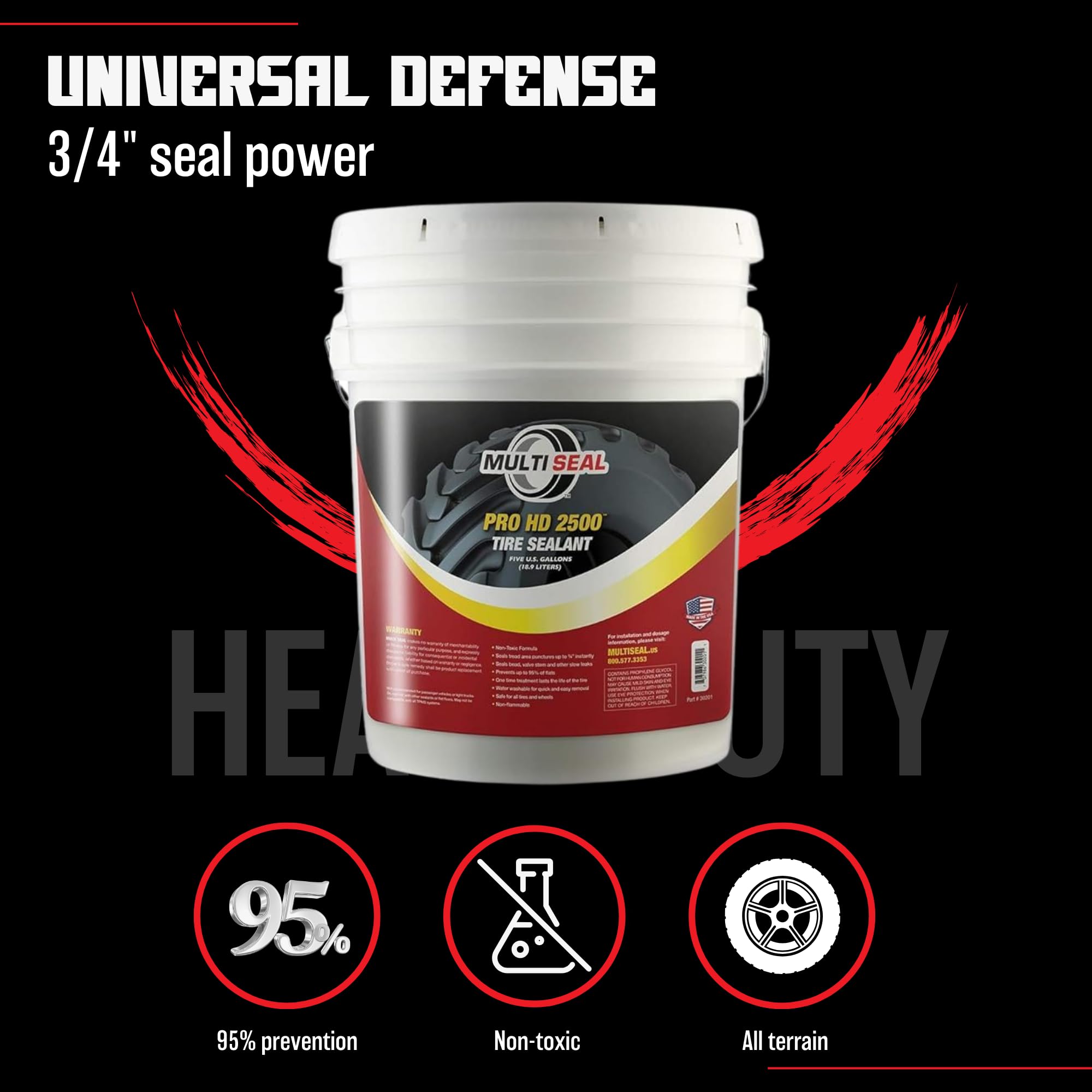 PRO HD 2500 Heavy Duty Tire Sealant - Industrial & Agricultural Grade, 5 Gallon Pail - Perfect for Tractors, Forklifts & Construction Equipment