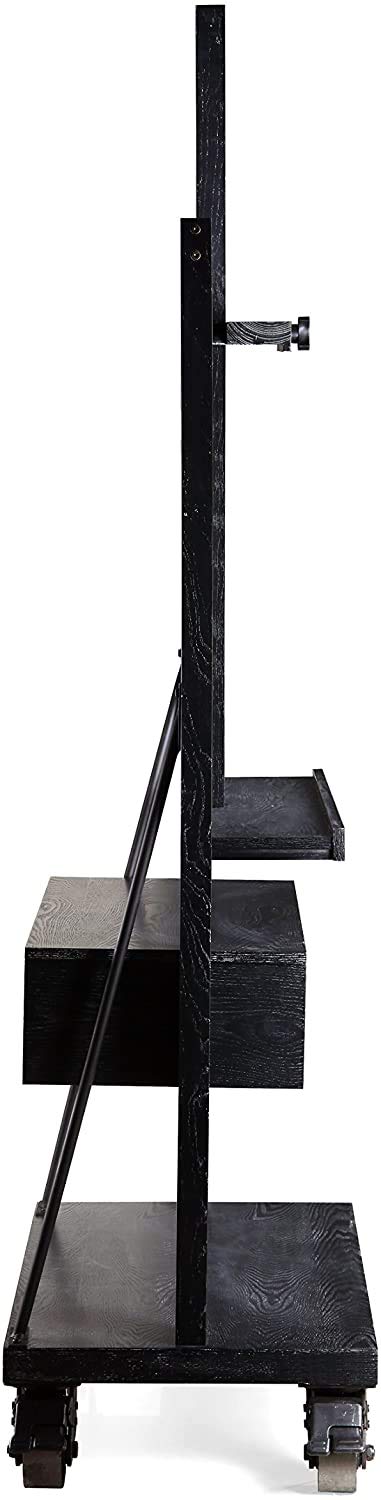 Posh Pollen Cullen Easel Style Entertainment Console - Black TV Stand for Living Room, Bedroom & Home Theater | Modern Media Storage Unit with Adjustable Shelves
