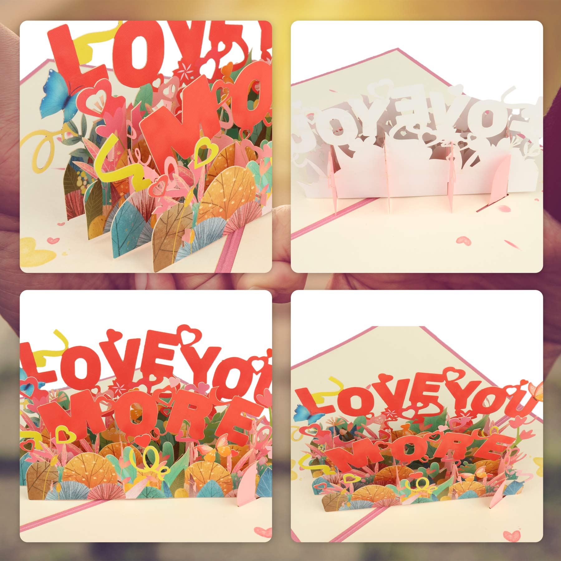 3D Handmade Pop Up Greeting Card for Women - Valentine's Day, Anniversary, Birthday, Mother's Day Gift for Wife, Lover, Her (Perfect for Wedding Anniversaries & Romantic Occasions)
