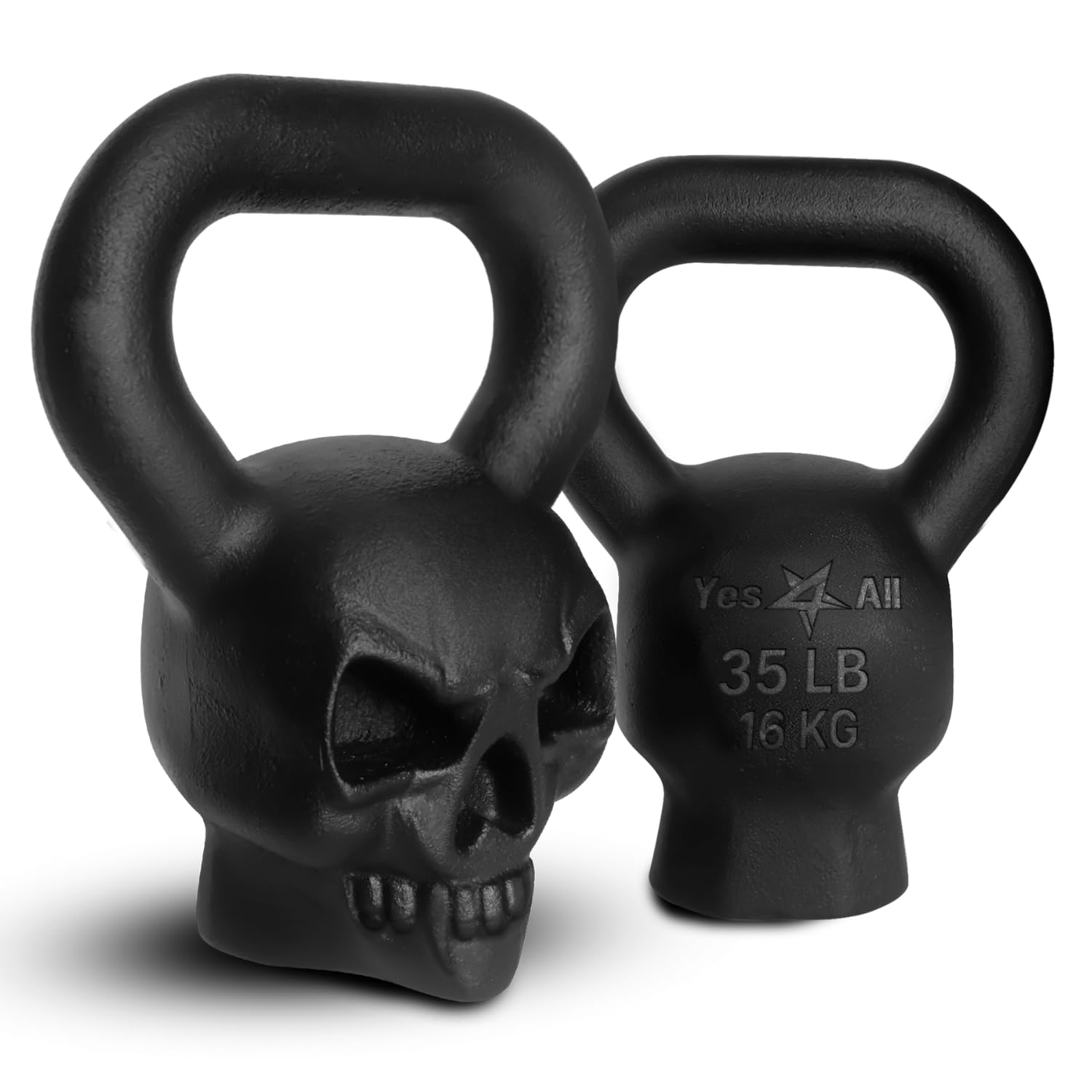 Yes4All Special Shape Kettlebell - Upgraded Multifunctional Cast Iron Weight for Strength Training, Powder Coated Anti-Slip Handle | Perfect for Home Gym, CrossFit & Functional Fitness Workouts